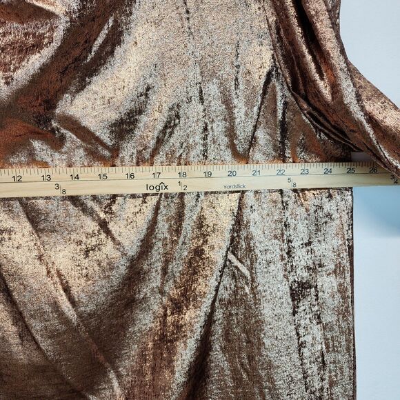 Future Collective Metallic Blouse Size 2X Puff Shoulder Futuristic Holiday Glam - Picture 10 of 15